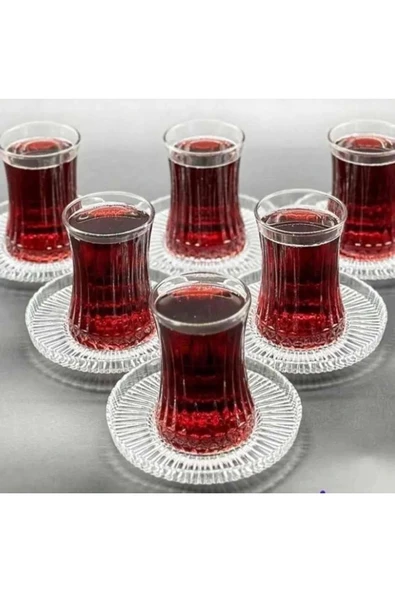 Paşabahçe Elysia Çay Bardağı Riva Çay Tabağı Takımı 24 Parça ürün görseli 1