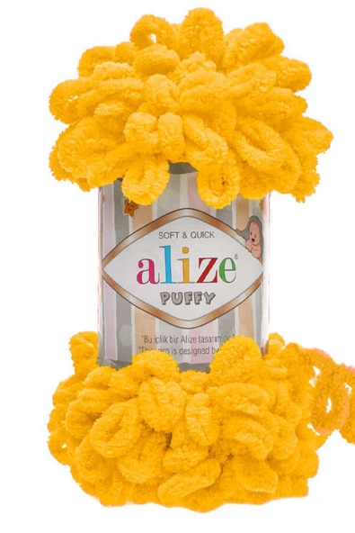 Alize ALİZE PUFFY 100 GR TEKLİ 216 SARI ürün görseli 1