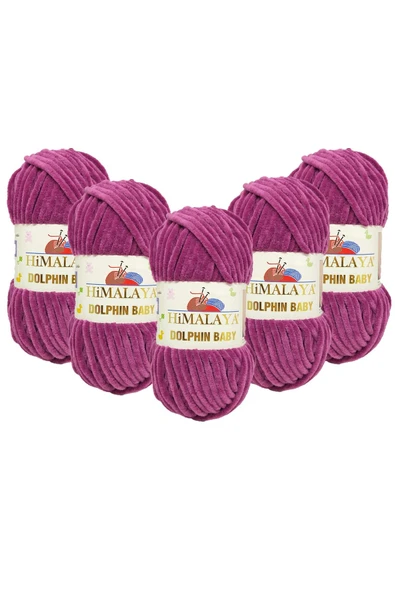 Himalaya Dolphin Baby Kadife Ip 5'li Paket - 100 Gr. 120 Mt. - 80338 ürün görseli 1