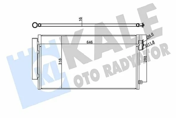 KLIMA RADYATÖRÜ EGEA 1,3-1,6 MULTIJET-1.4 (AL-PL-BRAZING) KONDENSER ürün görseli 1