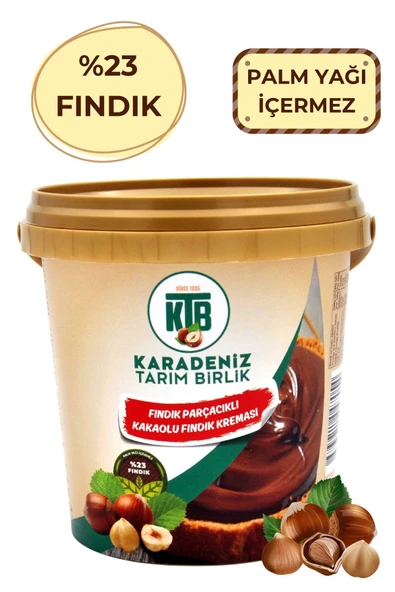 Fındık Parçacıklı Kakaolu Fındık Kreması (%23 Fındık) 800 G Sürülebilir Çikolata Palm Yağı İçermez ürün görseli 1
