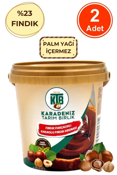 Fındık Parçacıklı Kakaolu Fındık Kreması (%23 Fındık) 800 G x 2 Adet Sürülebilir Çikolata Palm Yağı İçermez ürün görseli 1