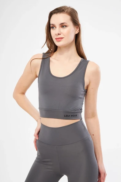 Halter Yaka Spor Sütyeni Crop Top ürün görseli 1