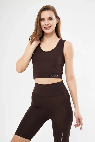 Halter Yaka Spor Sütyeni Crop Top ürün görseli 1