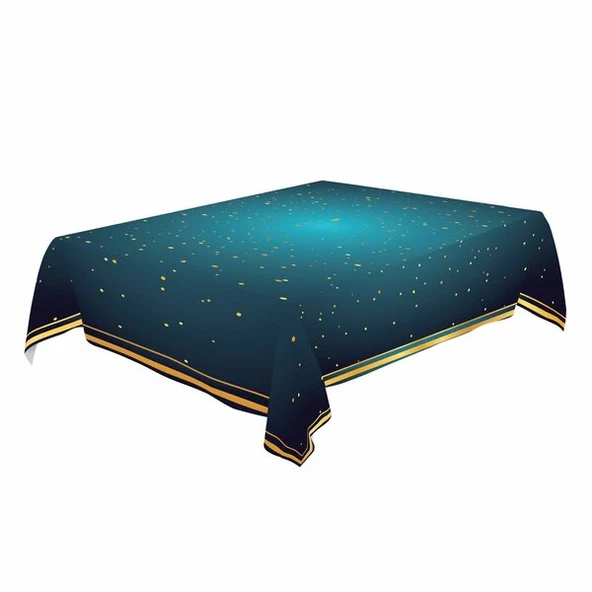 Ramazan Temalı Kumaş Masa Örtüsü Lacivert 160x240 cm ürün görseli 1