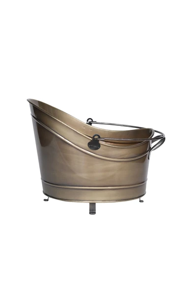 WOODSHUT Metal Gold Tasarım Şömine - Soba Odun Depolama Saklama Kovası ürün görseli 1