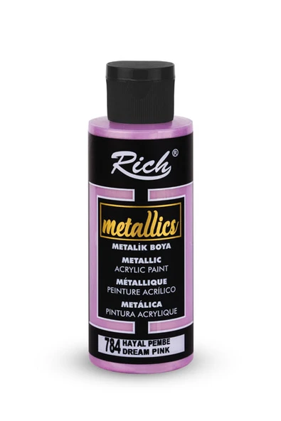 Rich Akrilik Boya Metalik 120 cc Hayal Pembe 784 ürün görseli 1