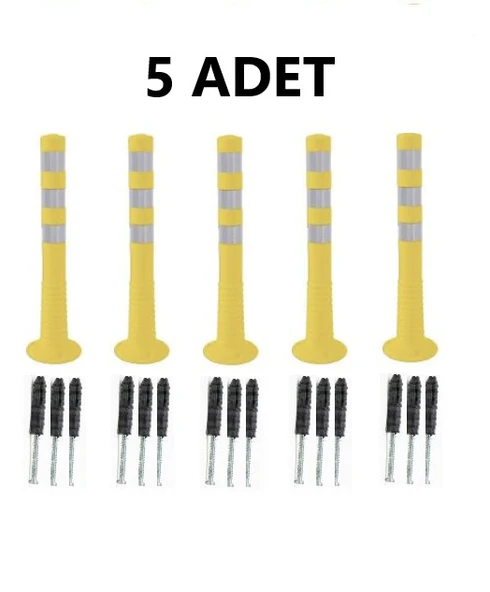5 Adet Sarı Renk Otopark Düzenleyici 75 Cm Eco Delinatör ürün görseli 1