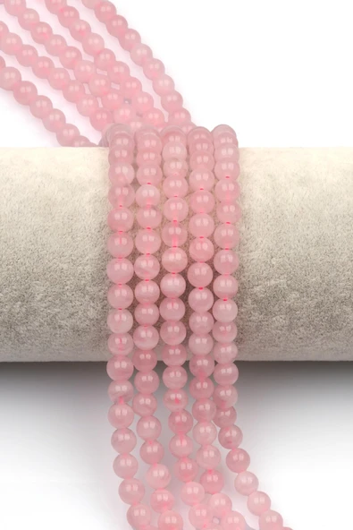 Madagaskar Pembe Kuvars Doğal Taş Dizi 6 mm Küre Kesim ürün görseli 1