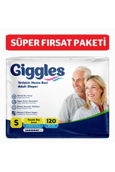 GİGGLES Yetişkin Bel Bantlı Hasta Bezi Small 120 Adet ürün görseli 1