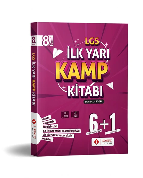 Sonuç Yayınları LGS 8. Sınıf İlk Yarı Kamp Kitabı Sayısal Sözel ürün görseli 1