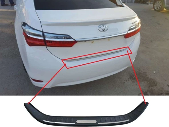 Toyota Corolla Uyumlu 2014 2018 Arka Tampon Eşik Koruma ürün görseli 1