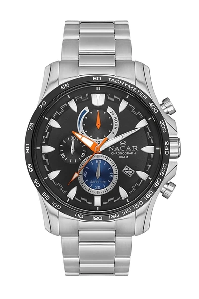 NC34-290023-ABM SAFİR CAMLI SPOR ÇELİK ERKEK KOL Saati ürün görseli 1