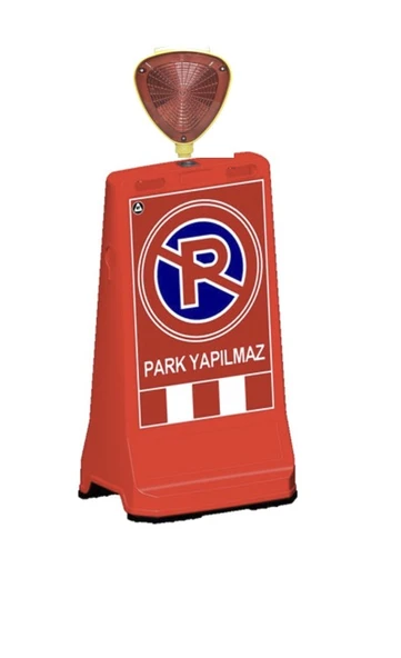 Flaşör Lambalı Park Yapılmaz Baskılı Çift Yön Ultra Levhalı Reklam Dubası Kırmızı Renk 7.5 Kg ürün görseli 1