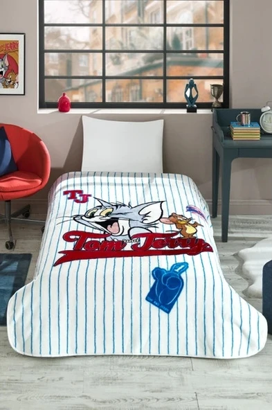 Özdilek Tom & Jerry Lisanslı Tek Kişilik Çocuk Battaniyesi 155X215 cm ürün görseli 1
