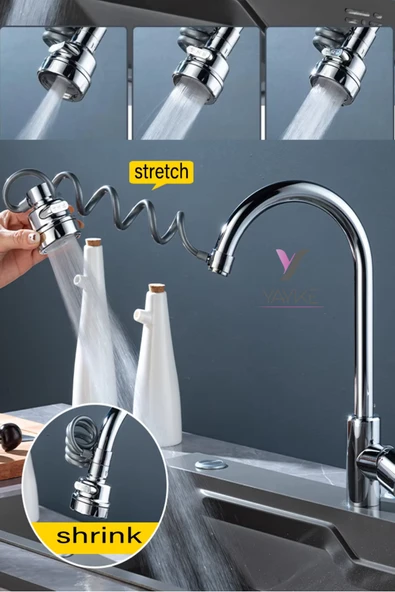 Yayke Yeni lavabo musluğu 360 Derece Dönme Filtresi Uzatma Tüpü Duş Su Tasarrufu Dokunun Evrensel Mutfak Alet Aksesuarları ürün görseli 1