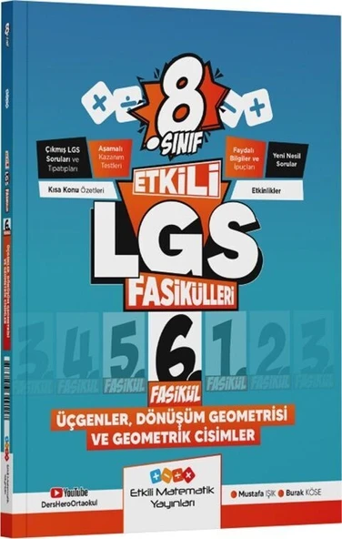 8. Sınıf Etkili LGS Fasikülleri Üçgenler Dönüşüm Geometrisi ve Geometrik Cisimler 6 Etkili Matematik ürün görseli 1