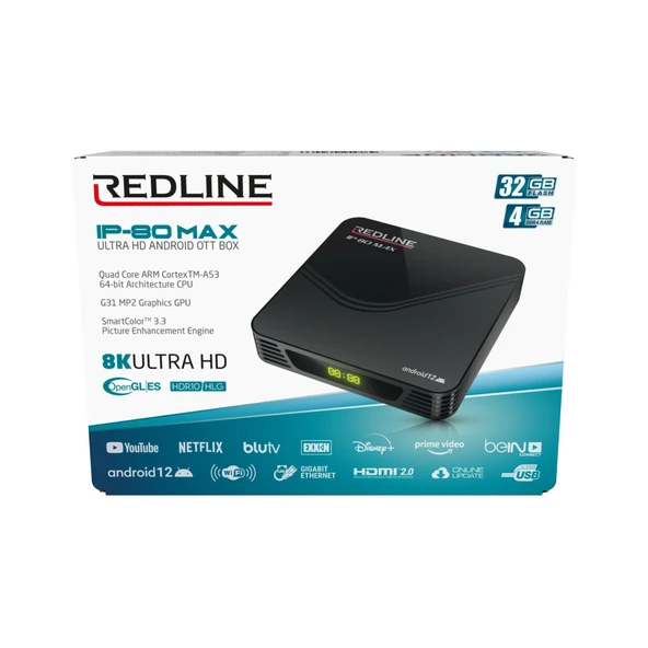 IP-80 Max 8K Ultra HD Android TV Box - Resim 2