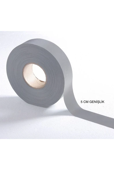 Reflektörlü Fosforlu Şerit Beyaz Düz Dikilebilir Pamuklu 5 Metre ürün görseli 1
