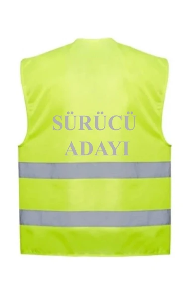 Sürücü Adayı Yazılı Sarı Renk Reflektörlü Ikaz Yeleği X 3 Adet ürün görseli 1