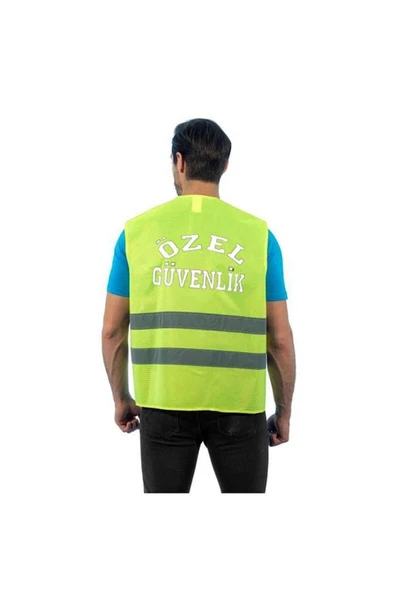 Özel Güvenlik Yazılı Ikaz Yeleği Reflektörlü Sarı Renk ürün görseli 1