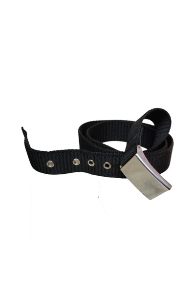 Metal Tokalı Nikelaj Kaplı Siyah Renk Örgü Bez Kemer En:4 cm Uzunluk:120 cm ürün görseli 1