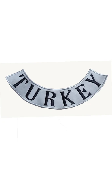 Turkey Mont Ve Yelek Yazısı Nakış Işleme Sırt Için 12x 25cm ürün görseli 1