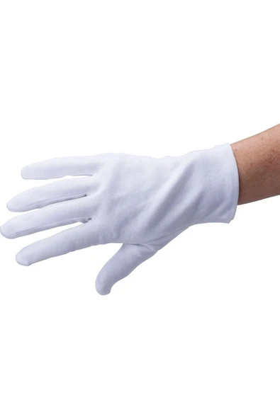Garson Servis Eldiveni Beyaz Renk Esnek Kumaş - Resim 4