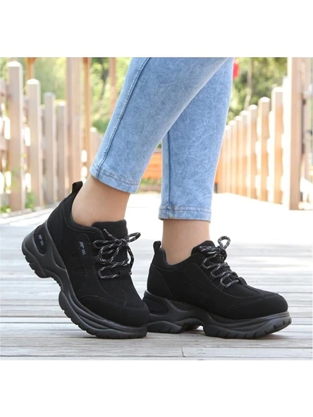 Mp 251-305Zn Siyah Kalın Taban Kadın Sneaker Spor Ayakkabı ürün görseli 1