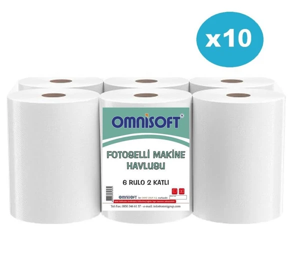 Omnisoft 10 Koli 21cm Fotoselli Hareketli Kağıt Havlu 60 Rulo ürün görseli 1