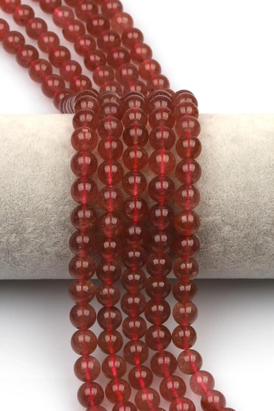 Çilek Kuvars Doğal Taş Dizi 8 mm Küre Kesim ürün görseli 1