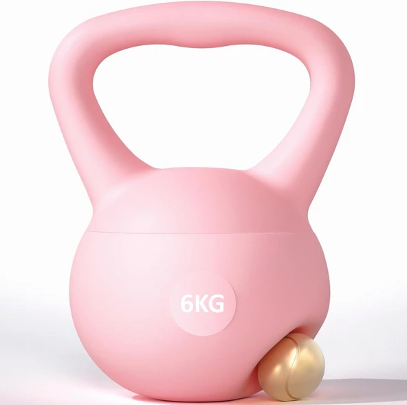 Valkyrie 6kg Soft Kettlebell Yumuşak Tabanlı Metal Kumlu  Ses Yapmaz Darbeye Dayanıklı Çift El Ağırlık ürün görseli 1