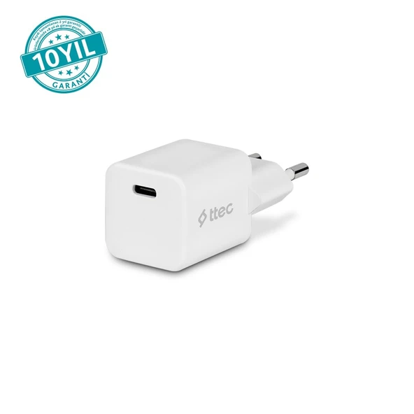 Ttec Smart Charger Pro PD 20W Şarj Aleti (Type-C Şarj Adaptörü ) Beyaz-2SCP01B ürün görseli 1