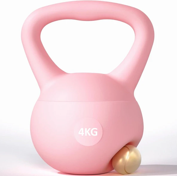 Valkyrie 4kg Soft Kettlebell Yumuşak Tabanlı Metal Kumlu  Ses Yapmaz Darbeye Dayanıklı Çift El Ağırlık ürün görseli 1