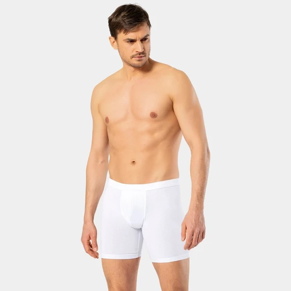 Cacharel Erkek Likrali Uzun Boxer (Bel Bantli) 1336/Beyaz ürün görseli 1