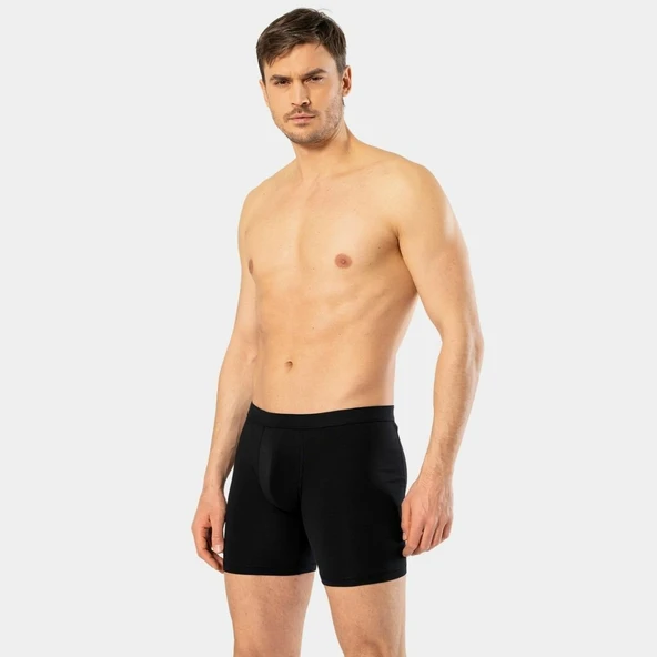 Cacharel Erkek Likrali Uzun Boxer (Bel Bantli) 1336/Siyah ürün görseli 1