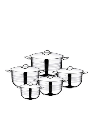 OMS MEGA-XL Gastro 2005 indüksiyonlu 5'li Derin Tencere Seti-24-26-28-30-36cm ürün görseli 1