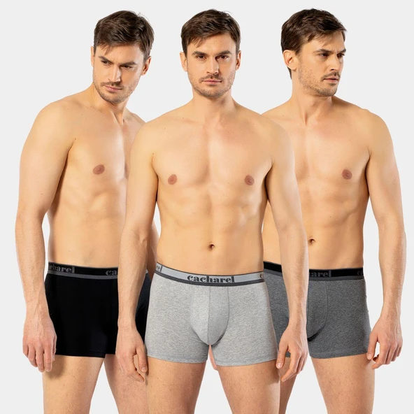 Cacharel Erkek 3'lü Boxer 1337/Siyah-Gri-Antrasit ürün görseli 1