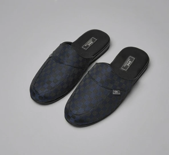 GC Ev Erkek Terlik Poli Taban Ekoseli gc385 Lacivert ürün görseli 1