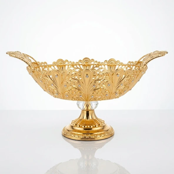 Gold Kristal Taşlı Ayaklı Gondol Çikolatalık LKM-422 ürün görseli 1