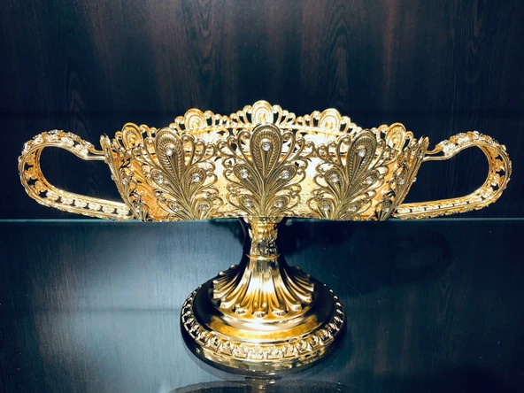 Gold Kristal Taşlı Ayaklı Gondol Çikolatalık LKM-289 ürün görseli 1
