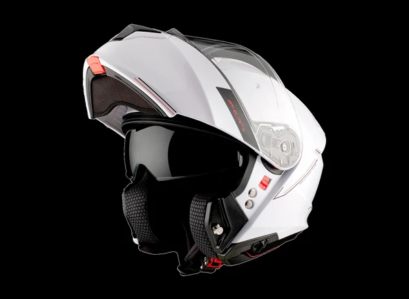 KASK MT GENESİS SV A2 ÇENE AÇILIR PARLAK BEYAZ - Resim 3