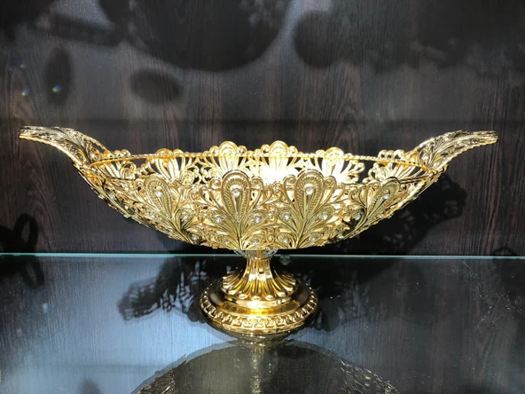 Gold Kristal Taşlı Ayaklı Gondol Çikolatalık LKM-440 ürün görseli 1