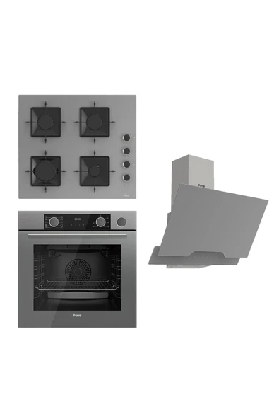 Ferre Steamart Ss Serisi Gri Set (ss208 Xe64cpr D065 ) - Kare Emaye Izgara ürün görseli 1