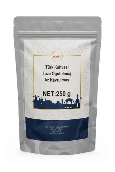 Ezel Türk Kahvesi - Az Kavrulmuş ve Taze Öğütülmüş 250 g - Zipli Ambalaj ürün görseli 1