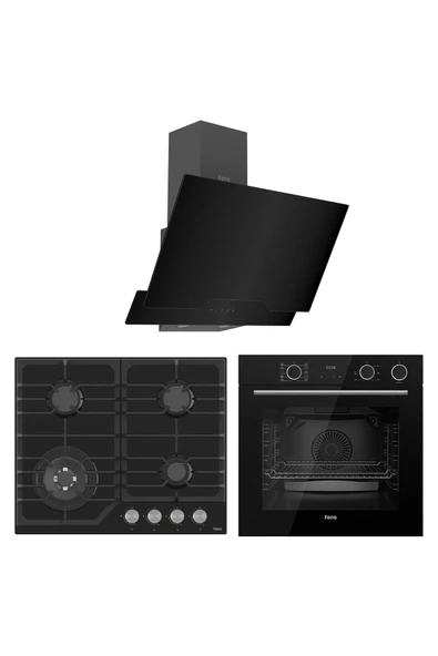 Ferre Steamart & Fryart Serisi Buharlı Pişirme Siyah 3'lü Ankastre Set ( XE64CS-NT025-D063 ) ürün görseli 1