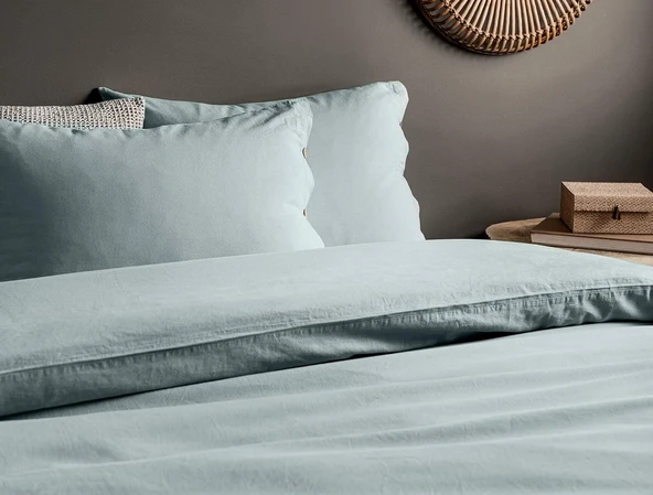 Madame Coco NT0000000111 Mer King Size Yıkamalı Linen Nevresim Takımı, Mavi ürün görseli 1