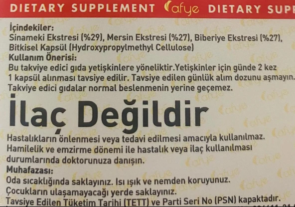 Afye Senna (60 Kapsül) - Resim 3