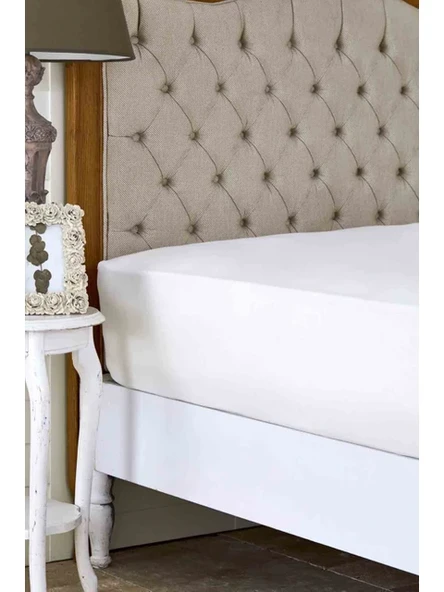 Karaca Home Beyaz %100 Pamuk Düz Tek Kişilik Çarşaf 160 cm x 240 cm ürün görseli 1