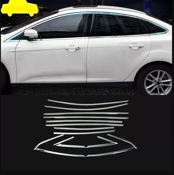 Ford Focus Uyumlu Sedan 2011 2018 Cam Çıtası Krom ürün görseli 1